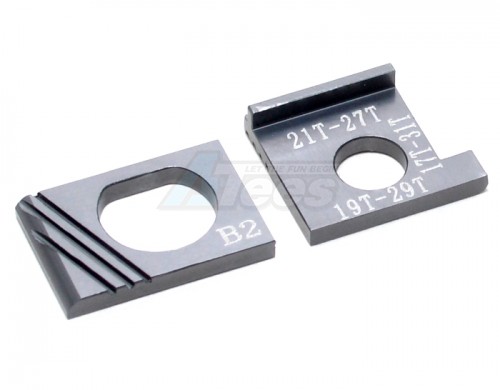 GPM Racing Kyosho Mini-Z AWD Aluminum Motor Spacer (motor Gear 17t With Main Gear 31t ) (motor Gear 19t With Main Gear 29t) (motor Gear 21t With Main Gear 27t) - 1 Pair Gun Metal