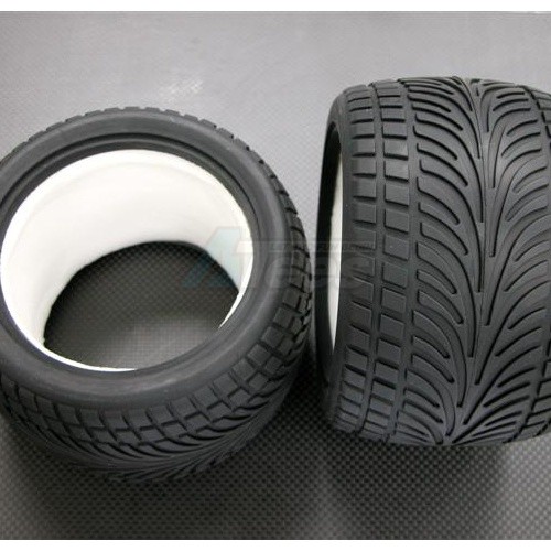 GPM Racing Miscellaneous All Rubber Radial (Arrow Pattern) Tire For Big Size Wheel (30g) -1 Pair