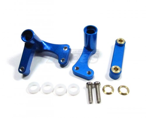 GPM Racing Traxxas Rustler VXL Aluminum Steering Assembly - 1set Blue