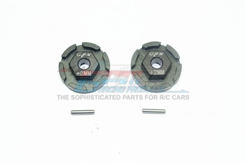 GPM Racing Traxxas Rustler VXL Aluminium Hex Adapter (+2MM) - 4Pcs Set (For 67076-4) Black
