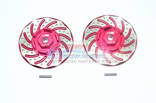 GPM Racing Traxxas Rustler VXL Aluminium + 2MM Hex With Brake Disk With Silver Lining - 4PcS Set (For 67076-4) Red