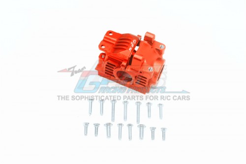 GPM Racing Traxxas Rustler VXL Aluminium Rear Gear Box - 17Pcs Set (For 67076-4) Orange