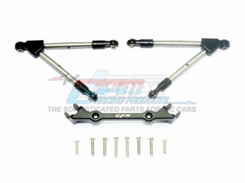GPM Racing Traxxas Rustler VXL Aluminium Front Tie Rods With Stabilizer (For 67076-4) Black