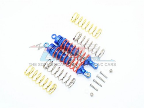 GPM Racing Traxxas Rustler VXL Aluminium Front Adjustable Shocks 87MM - 14Pcs Set (For 67076-4) Blue