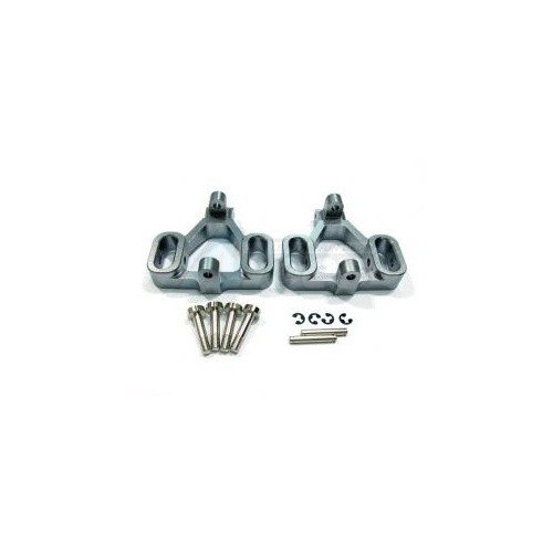 GPM Racing HPI Savage Flux Aluminum Front Or Rear C-Hub With King Pin Screws & Pins & Eclips - 1 Pair Set (Sav, Sax) Gun Metal