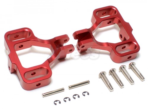 GPM Racing HPI Savage 21 Aluminum Front/rear C-hub With King Pin Screws & Pins & Eclips - 1pr Set (sav, Sax) Red