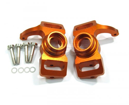 GPM Racing HPI Savage 21 Aluminum Front Or Rear Steering Block With Screws & Washers - 1 Pair Set (Sav, Sax) Orange