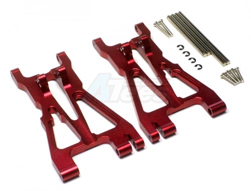 GPM Racing HPI Savage 21 Aluminum Front / Rear Adjustable Lower Arm With Screws & Pins & Delrin Collars & E-clips 1 Pair Set Red