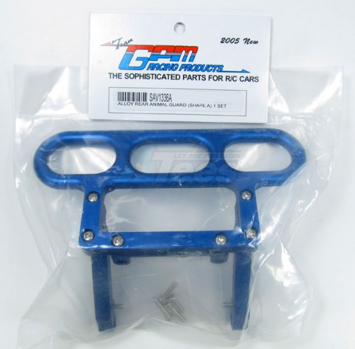 GPM Racing HPI Savage 21 Aluminum Rear Animal Guard (shape A) With Screws - 1 Set Blue