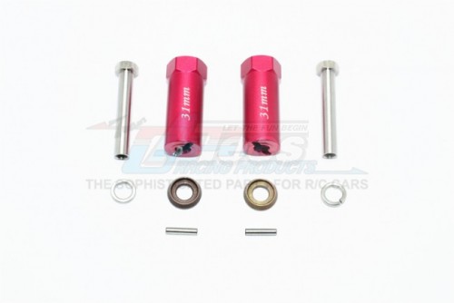 GPM Racing Axial SCX10 II Aluminium Hex Adapters 31MM Thick-10Pc Set For AX90046 Red