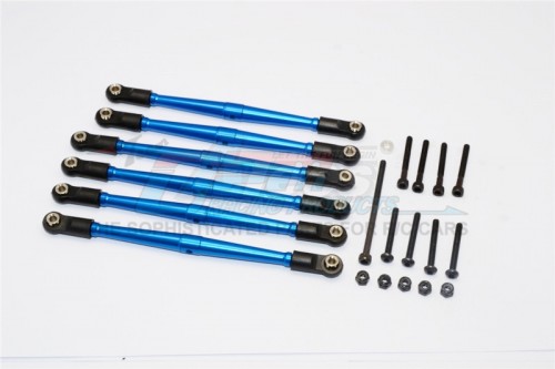 GPM Racing Axial SCX10 Aluminium Adjustable Link Parts For 295MM Wheelbase - 6Pcs Set Blue