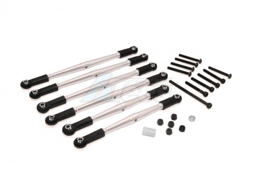 GPM Racing Axial SCX10 Aluminium Adjustable Link Parts For 315MM Wheelbase - 6Pcs Set Gun Metal