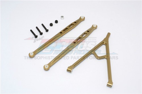 GPM Racing Axial SCX10 Aluminum Front Chassis Links Parts Tree - 3pcs Set Titanium