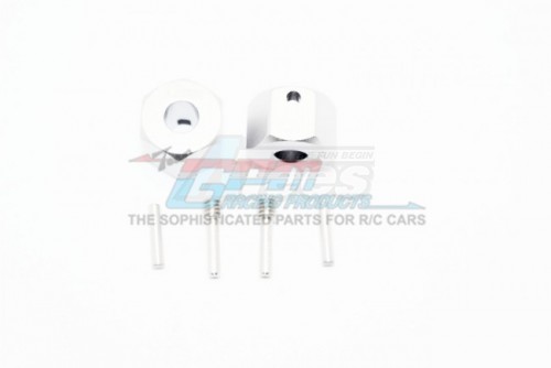 GPM Racing Axial SCX10 II Aluminium Wheel Hex Adapters 12MM X 9MM - 2Pcs Set Silver