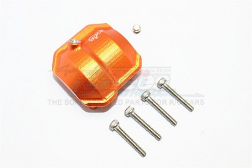 GPM Racing Axial SCX10 II Aluminium Front/Rear Differential Cover With Hole 1Pc Set Orange