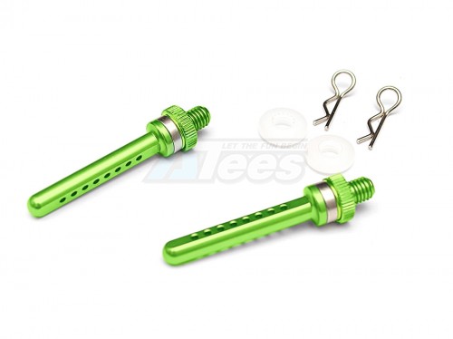 GPM Racing Axial SCX10 Aluminium Rear Magnet Body Post Mount - 1Pair Green