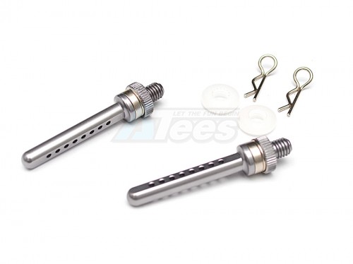 GPM Racing Axial SCX10 Aluminium Rear Magnet Body Post Mount - 1Pair Gun Metal