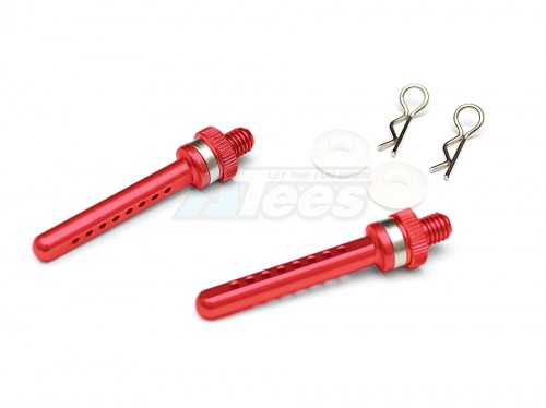 GPM Racing Axial SCX10 Aluminium Rear Magnet Body Post Mount - 1Pair Red
