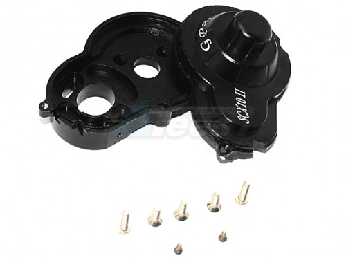 GPM Racing Axial SCX10 II Aluminium Spur Gear Housing - 2Pcs Set for Kit only (For SCX10 II 90046 Only) Black