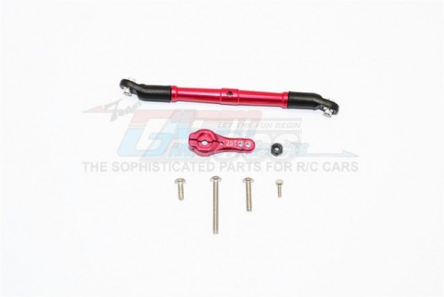 GPM Racing Axial SCX10 II Aluminium Adjustable Servo Rod & 25T Servo Horn - 2Pcs Set Red