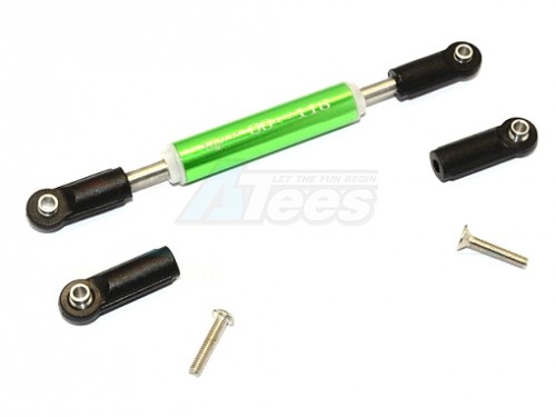 GPM Racing Axial SCX10 II Aluminium Front Adjustable Supporting Link With Changeable Ball Ends - 1Pc Set Green