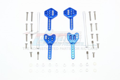 GPM Racing Axial SCX10 II Aluminium Front & Rear Shock Tower Adjustable Mount - 1Set Blue