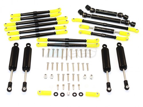 GPM Racing Axial SCX10 II Aluminium Chassis Lift Up Combo (Switch From 77MM To 100MM) - 1Set Black