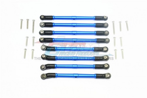 GPM Racing Axial SCX10 II Aluminium Adjustable Upper & Lower Suspension Links - 22Pcs Set (For UMG 10-AXi90075) Blue