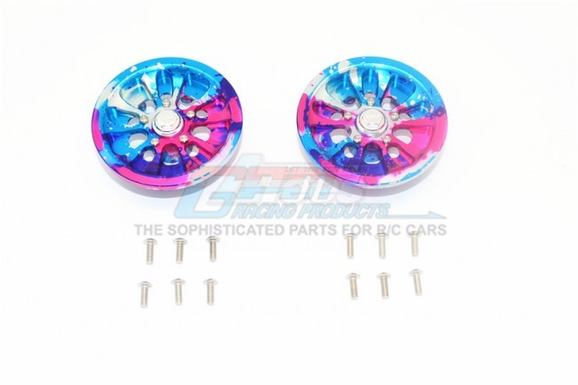 GPM Racing Axial SCX10 II Aluminium Front / Rear 5 Lug Rim (Splatter Paint Version) - 14Pcs Set (For UMG 10-AXI90075)
