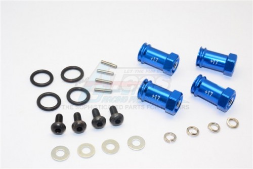 GPM Racing Traxxas Slash 4X4 Aluminum Hex Adaptor (+17mm) 4 Pieces Set Blue