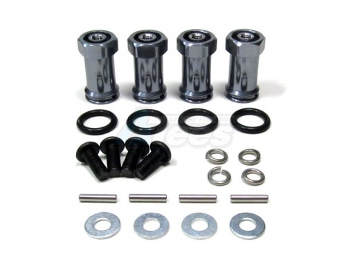 GPM Racing Traxxas Slash 4X4 Aluminum Hex Adaptor (+17mm) 4 Pieces Set Gun Metal
