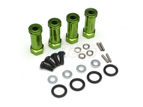 GPM Racing Traxxas Slash 4X4 Aluminum Hex Adaptor (+25mm) 4 Pieces Set Green