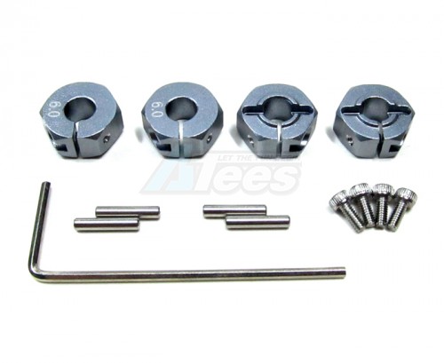 GPM Racing Traxxas Slash Aluminum Hex Adaptor (6mm Thick) 4 Pieces Gun Metal