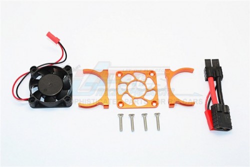 GPM Racing Traxxas Slash 4X4 Aluminium Motor Heatsink With Cooling Fan - 1 Set (For Slash 4X4 Lcg Version) Orange