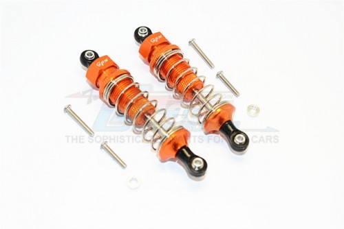 GPM Racing Traxxas Slash Aluminum Front Adjustable Spring Damper With Aluminum Ball Top & Ball Ends - 1pr Set (1.3mm, 1.5mm, 1.7mm Coil Spring & 4mm Thick Shaft) Orange