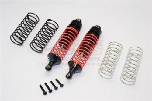 GPM Racing Traxxas Slash Aluminum Rear Adjustable Spring Damper With Aluminum Ball Top & Ball Ends - 1pr Set (1.3mm, 1.5mm, 1.7mm Coil Spring & 4mm Thick Shaft) Black