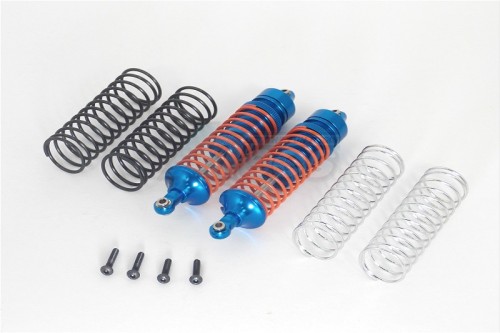 GPM Racing Traxxas Rustler VXL Aluminum Rear Adjustable Spring Damper With Aluminum Ball Top & Ball Ends - 1pr Set (1.3mm, 1.5mm, 1.7mm Coil Spring & 4mm Thick Shaft) SB