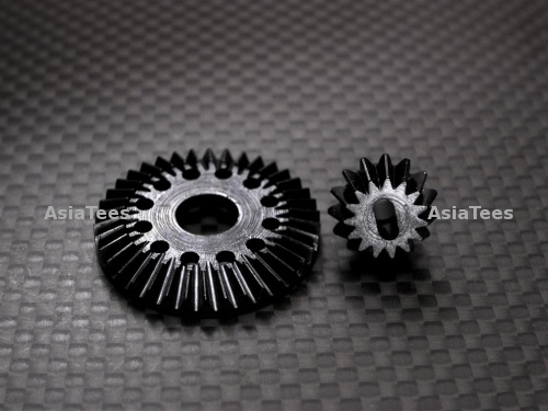GPM Racing LRP Shark Monster Steel Ball Differential Gear (38t) & Input Gear (15t) - 2pcs Set (mb4) Black