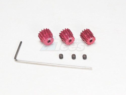 GPM Racing Team Losi Mini-T Aluminum Motor Gear (13,14,15T) W/ Hex Wrench Set Red