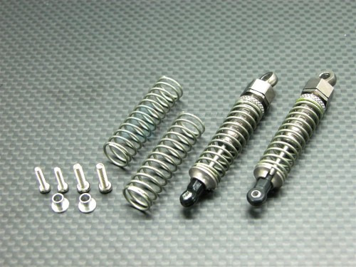 GPM Racing Team Losi Mini-T Aluminum Front Adjustable Spring Damper (55mm) With Spare Springs & Collars & Screws - 1pr Set Titanium