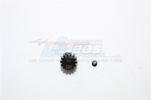 GPM Racing Miscellaneous All Steel #45 Motor Gear 14T - 2PC Set Black