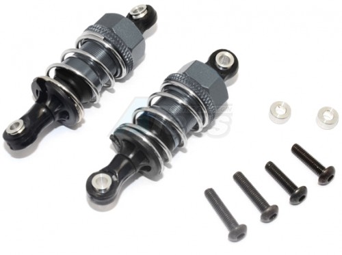 GPM Racing HPI RS4 SPORT 3 Aluminium Front/Rear Adjustable Shocks (50MM) w/ Plastic Ball Top 1 Pair Gun Metal