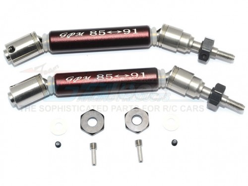 GPM Racing Traxxas Slash 4X4 Stainless Steel 304+Aluminium Front CVD Drive Shaft With Steel Wheel Hex - 10Pcs Set Brown