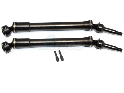 GPM Racing Traxxas E-Revo Steel Front Or Rear Universal Swing Shaft With Washers & Wheel Hubs - 1 Pair Set Black