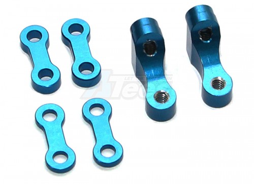 GPM Racing Team Associated TC4 Aluminum Servo Mount With Aluminum Shims - 6pcs Set Blue