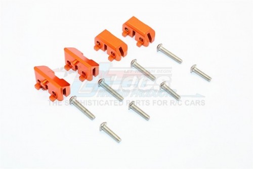 GPM Racing Traxxas Revo Aluminum Front& Rear Completed Servo Mount With Screws - 2prs Set Orange
