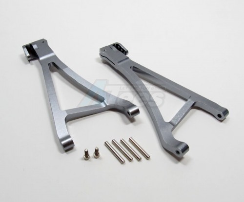 GPM Racing Traxxas Revo Aluminum Front Lower Arm (Sandwich Design With Screws + Pins + Delrin Collars) 1 Pair Set Gun Metal