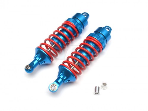 GPM Racing Traxxas Revo Aluminium Front/Rear Adjustable Spring Dampers (85MM) Aluminium Ball Ends - 1 Pair Set Blue