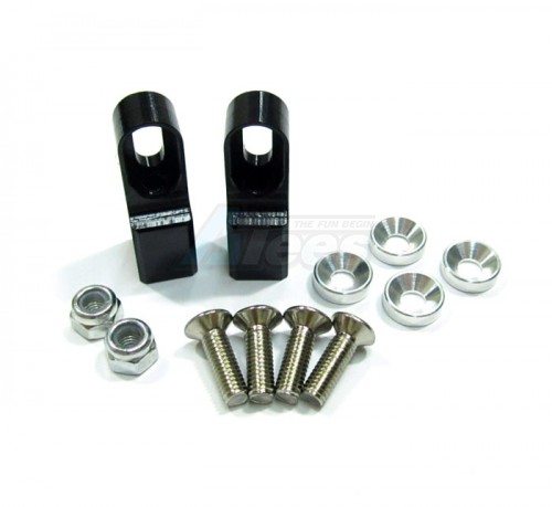 GPM Racing Tamiya TT-01 Aluminum Servo Mount With Collars + Lock Nuts + Screws 1 Pair Set Black