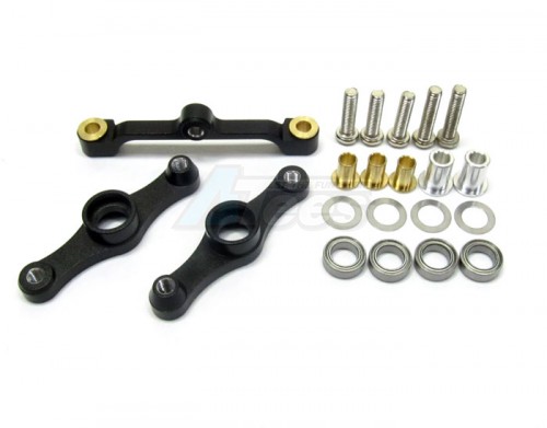 GPM Racing Tamiya TT-01 Aluminum Steering Assembly Set (With Bearing x 4 Pieces) Black